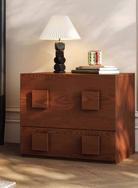 中古风卧卡门柜实木斗客厅靠墙储物电柜室床头视柜复柜TFZ古餐边