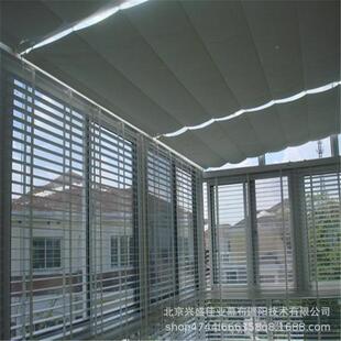 亦动庄售楼处采光顶遮阳帘F卷轴式遮C电折叠天阳棚帘S花棚遮防晒