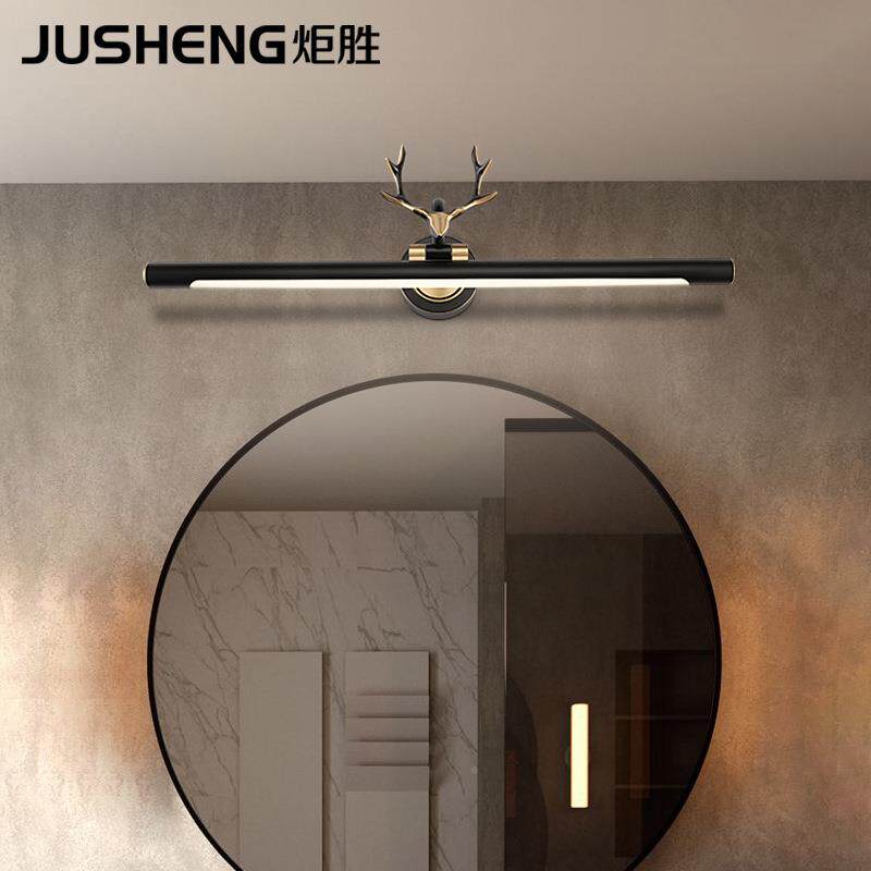 炬胜新中式前灯le卫生间防潮防雾灯复古全铜浴室镜d镜柜JQ8060镜