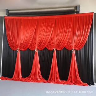 婚庆背纱幔装06314438饰布幔舞台景珠婚礼酒店置布帷幔装饰成品光