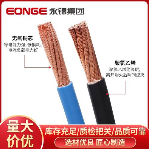 国标家多用单芯股软铜线.5/.5/4/6/10平方1BVR家装937照明电2线