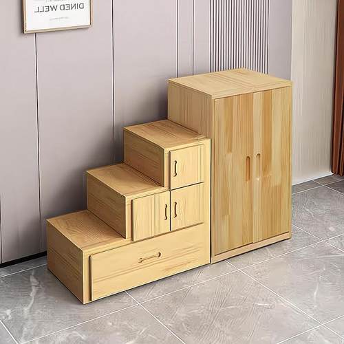 LN564897实木楼梯上下床储抽柜式梯柜整体组合阁楼梯柜楼梯收屉纳