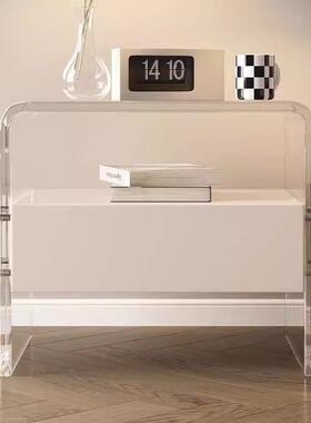 2风02悬浮床头柜卧室网红奶油极简柜现代简75577易创透明床意边5