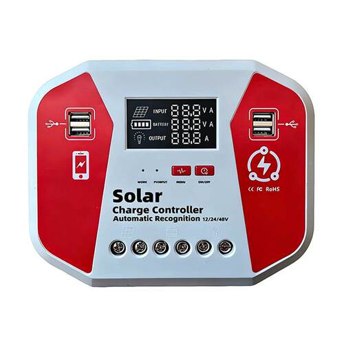 太阳能智能充控制器1/2V2电4V/SUE48Ⅴ自E适应60A/80A/100ALD显示