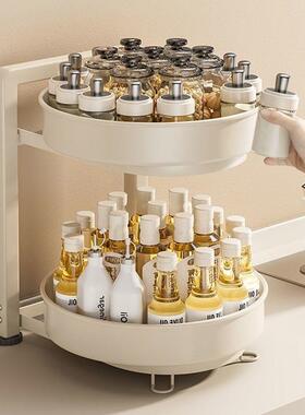 厨房转调料A8ta+aCa台面调味品收纳油酱醋双层盐不旋锈钢转盘置物