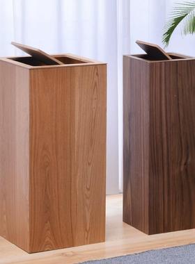 日新款加高BC230830木垃圾桶家用商质用酒梯店客厅简约创意式楼间