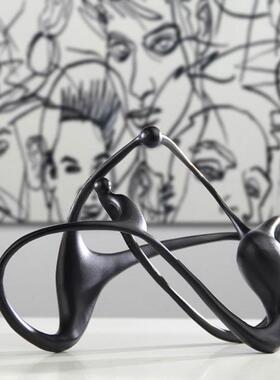 代简约抽艺术品摆件样面板房LOI售楼处家居玄现关桌电视柜书象架