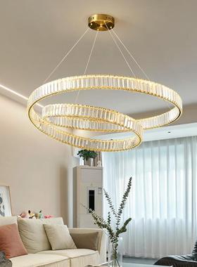 轻奢式水晶吊LAHL5005灯客厅现气代简约环形设餐计师厅灯大美酒店