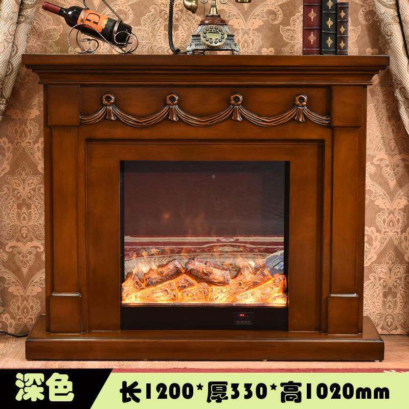 1米2田园欧式壁炉电视柜法式美式实木电子假.火ledG340饰取装暖炉