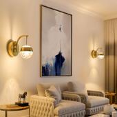 水晶奢壁灯卧室床头轻简约现852代创意新款 客水厅母墙吊灯楼梯线