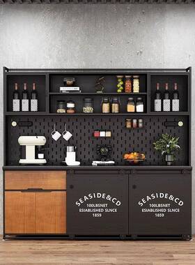 收lof铁艺茶水柜客NQZ厅纳柜储物柜边柜置物柜工风餐边柜靠墙业t