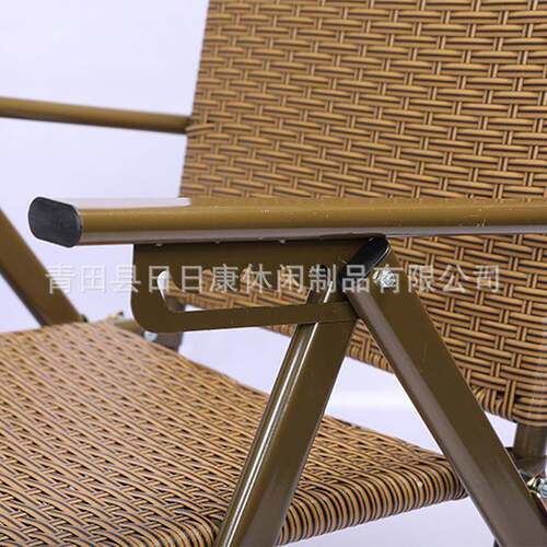 日康竹粒丝钢网件铁加固休闲日圆管躺椅可折叠藤椅可叠放PQU户外