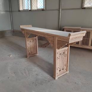 北方老榆白条案木供桌贡台中堂佛条几坯白茬桌实木家具白059茬白