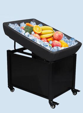 超市冰鲜展示台水海鲜藏保存促销车店VHW荔冷枝冷藏冷冻保鲜展示