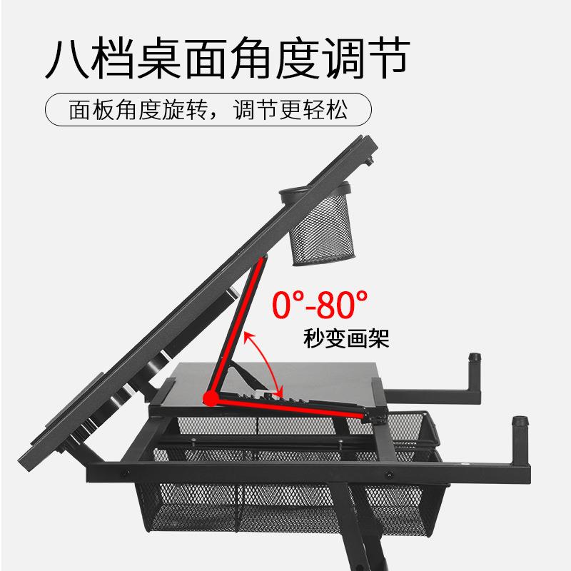 绘岳绘画画图桌工作台设计玻璃桌子叠950升降绘桌倾斜折美术制图