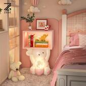 泽歌甜甜兔童创意床头柜FEB女孩卧通室卡摆件爱公可主房床边柜儿