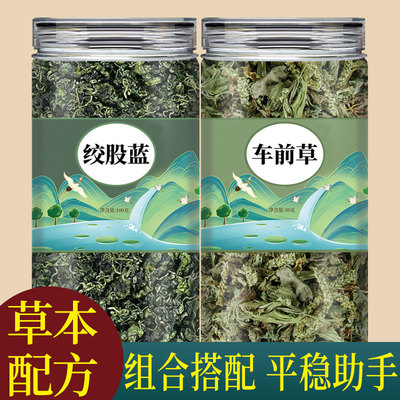 绞股蓝和车前草正宗中药材组合原材料泡水的功效与作用非野生特级