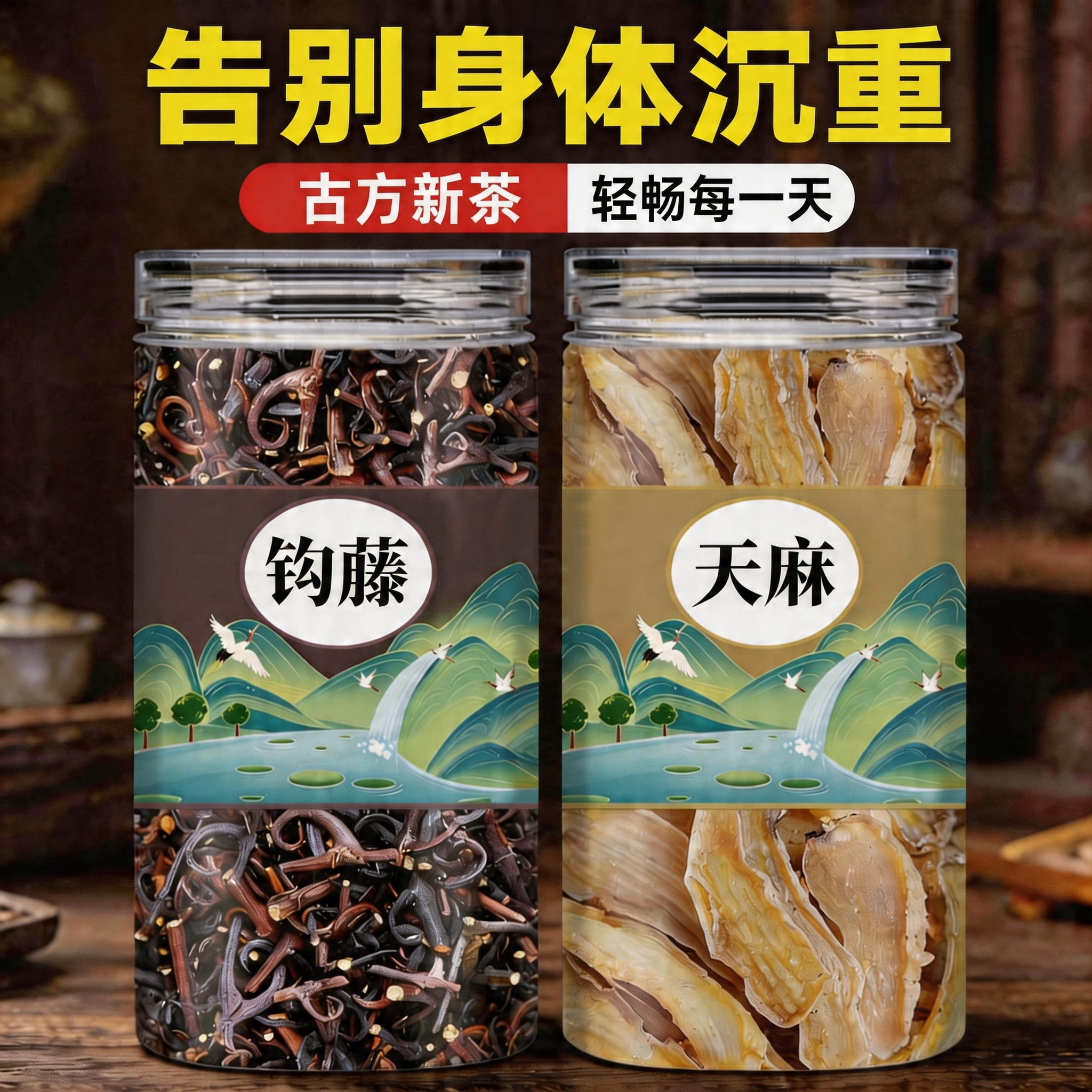 天麻钩藤饮官方旗舰店特级正品新鲜云南邵通勾滕根泡水的功效作用