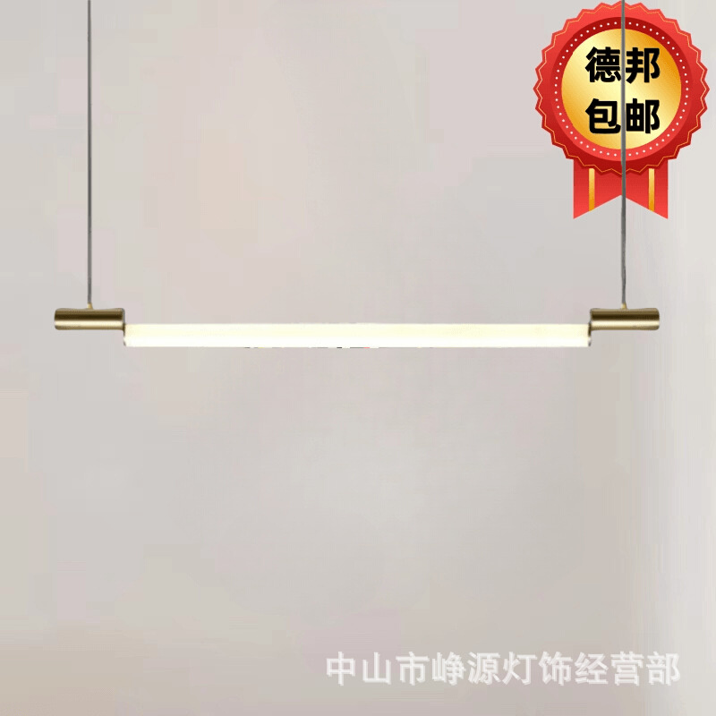 设计师款轻奢餐桌餐厅灯简约现代一字长条饭厅灯意式极简吧台吊灯