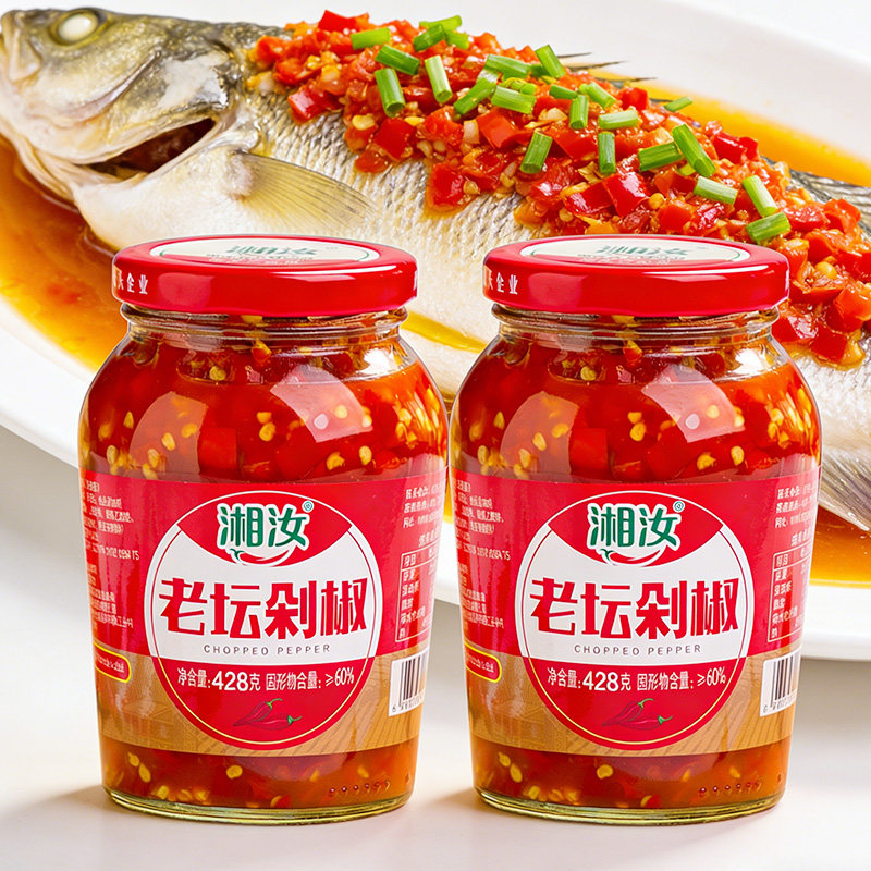 湘汝剁椒鱼头专用428g湖南特产辣椒酱香辣老坛下饭炒菜蒸鱼剁椒