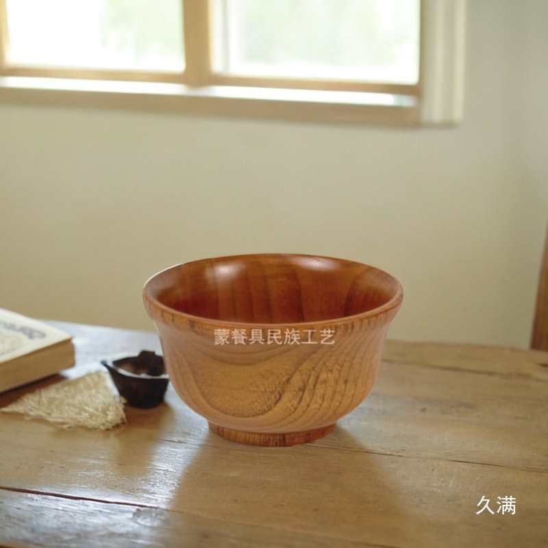 蒙古奶茶碗蒙餐餐具手绘木碗餐具汤碗民族风实木饭碗
