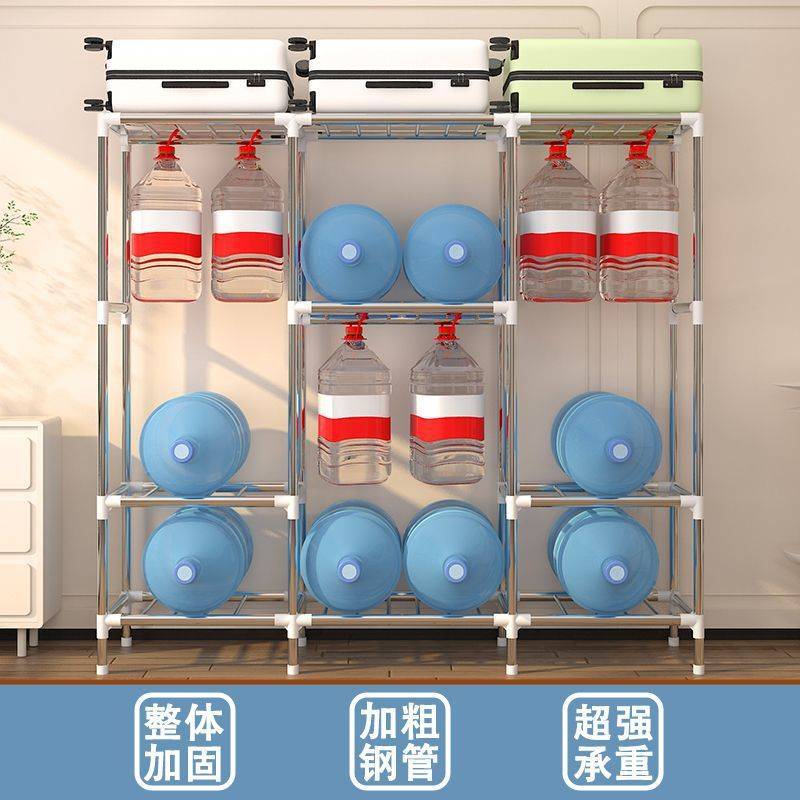 简易衣柜出租房家用卧室组装钢架柜子钢管加粗加固收纳衣橱耐用