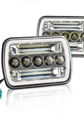 7inch5x7方形大45w带光圈天使眼双色适用于越野卡车远近光大灯