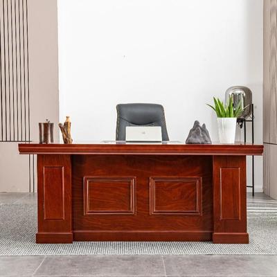 办公室老板桌经理办公桌大班桌新中式实木中班台桌椅组合带锁侧柜