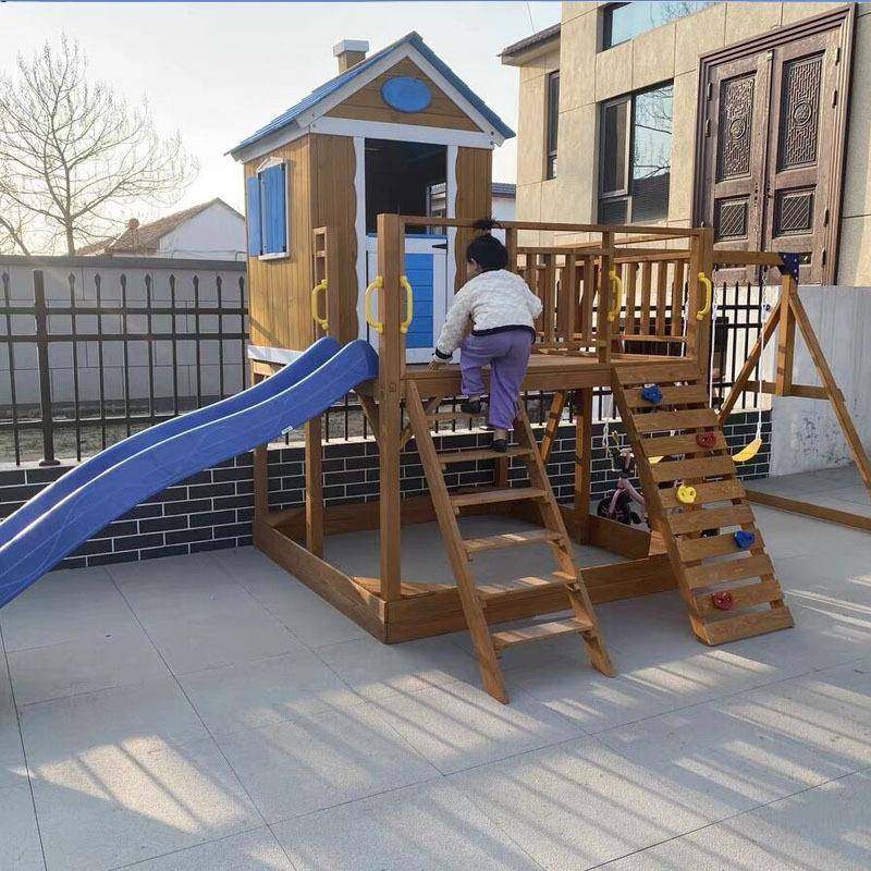 儿童木屋大型游戏屋树屋户外滑梯秋千游乐园设备大型攀爬木屋树屋