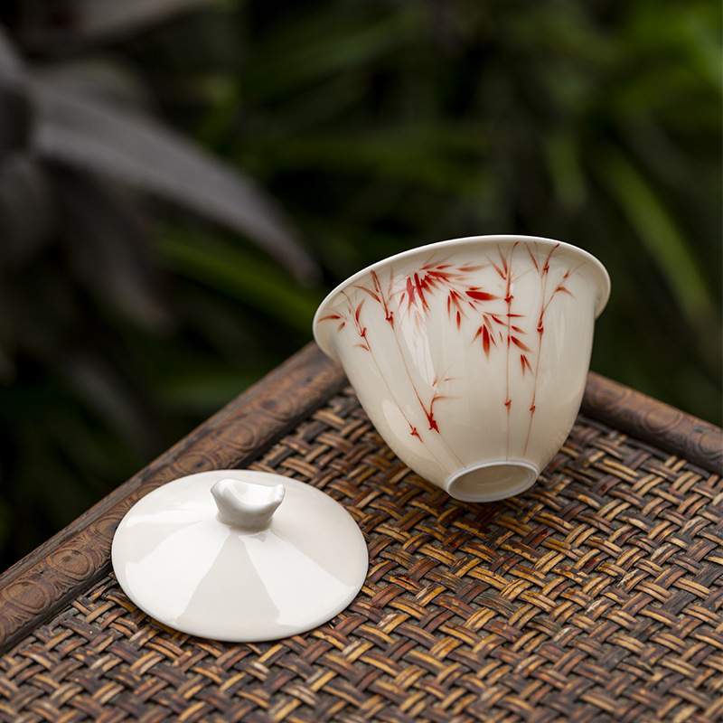 宁暄陶瓷旅行茶具一壶三杯便携式快客杯盖碗套组便携快客杯