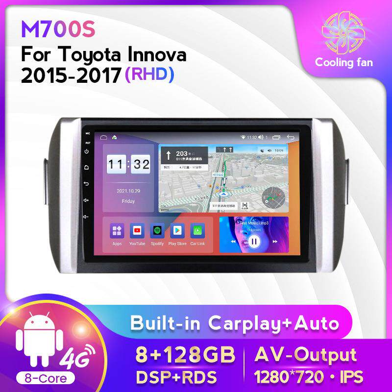 适用于丰田Innova15-17款RHD改安卓大屏中控车载导航屏幕8+128G - 实物图