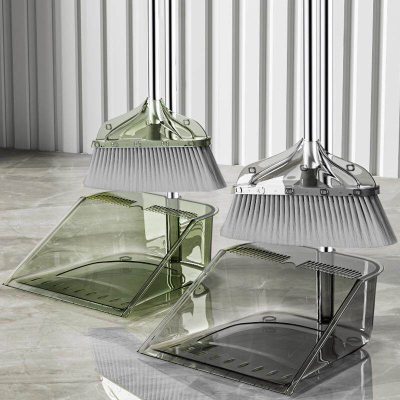 透明扫把套装轻奢不锈钢杆簸箕家用可立扫加厚新款