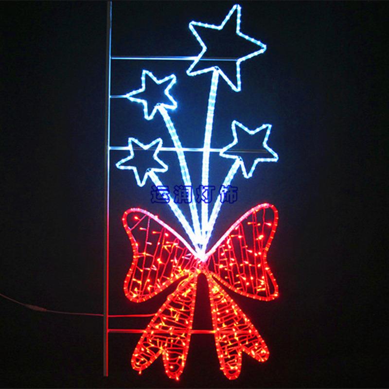 亮化LED蝴蝶结平面图案彩灯梦幻灯光节装饰道路灯杆各类花灯