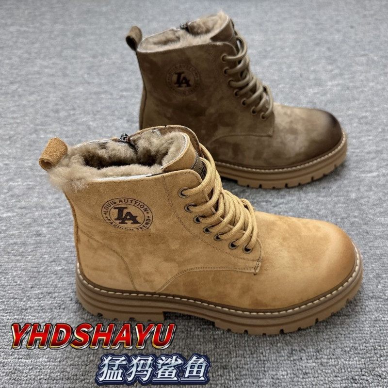 【头层绒皮】广州新款冬季潮男皮马丁靴