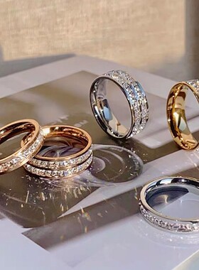 钛钢满天星情侣对戒不掉色冷淡风