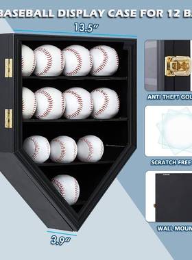 木质棒球收CEJ纳壁挂式架棒明球球整理盒创意简约透棒展示盒