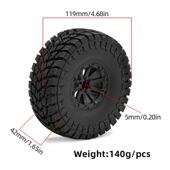 RC模型1 1BBN仿攀爬车用1.9寸0胶轮胎真套装 条塑幅轮毂耐磨胎皮