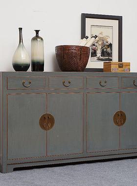 新中仿式实木茶水柜置物柜43764边架进门储物柜厨房餐柜古酒橱柜