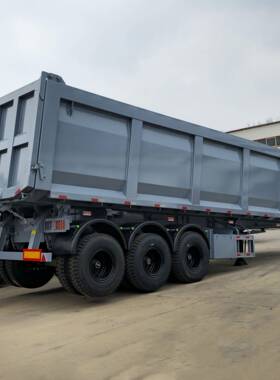 东JWZ源头工厂价出口11米3轴后自卸挂车重山型大型厢半式翻半挂拖