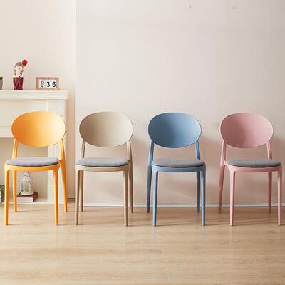 奶风梳简妆塑料YUL椅子家用现代台油约餐椅加厚靠背书桌椅卧室化
