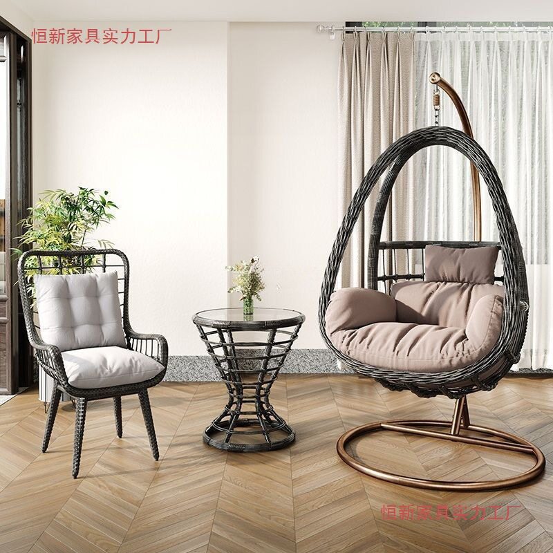 家用阳台吊椅庭院仿藤吊篮室内秋千吊床网红鸟巢椅子户外摇篮椅子