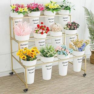 大号花架移动花店花桶专用架示架铁艺多层鲜花BST可展婚庆子家用