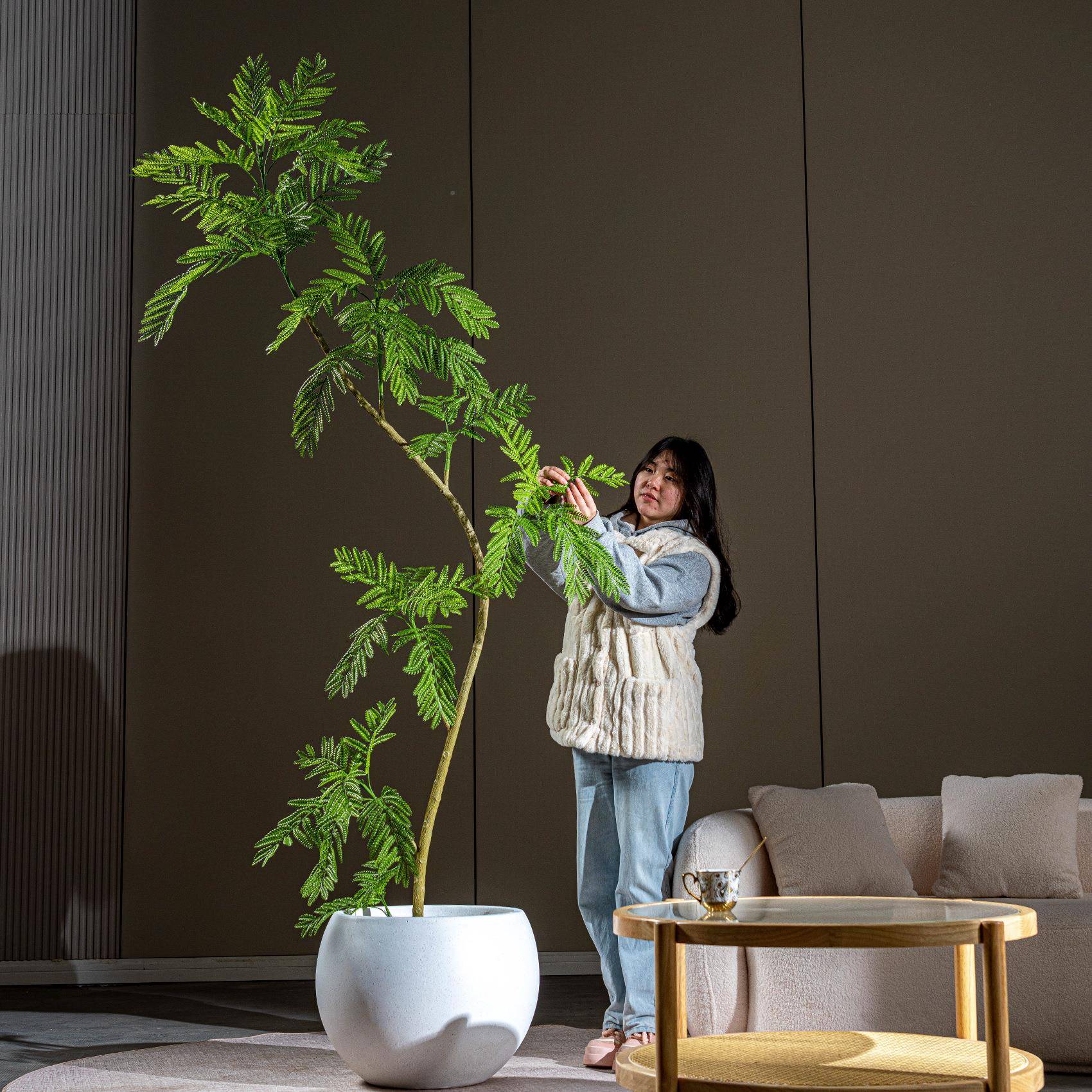 LHY-874仿生植物蓝楹假花树盆栽仿真绿植内客厅装饰品摆件室厅客