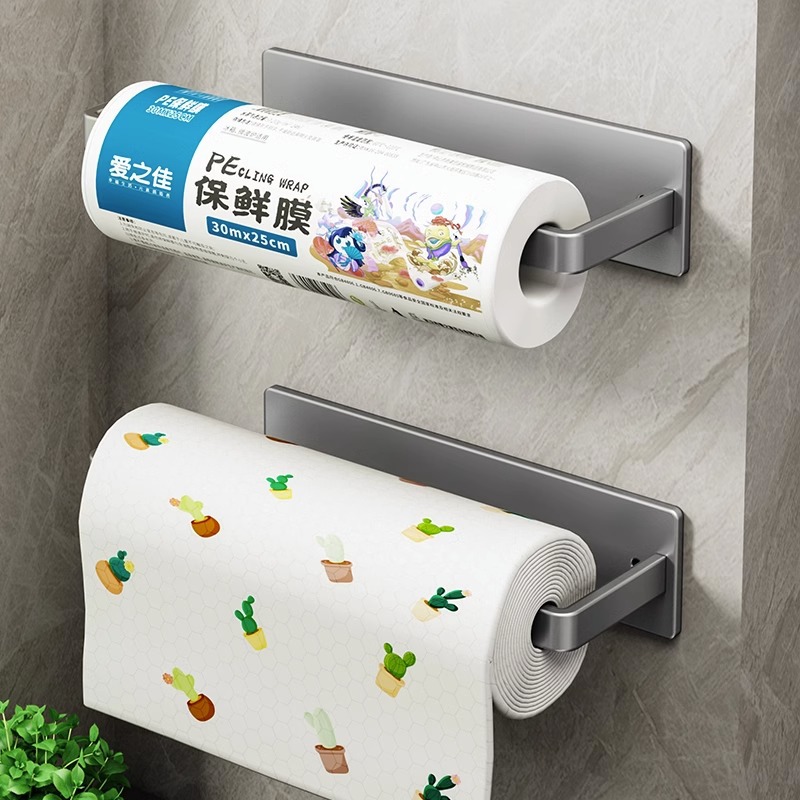 枪灰厨房纸巾架用置物保鲜