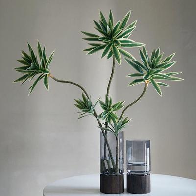 仿真绿植 金边百合竹 仿真花假花单枝配叶 家居软装摆件 摄影道具