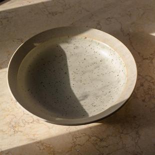 北欧复古陶土浅口深盘7英寸菜盘家用拌面拉面碗餐厅创意陶瓷餐具