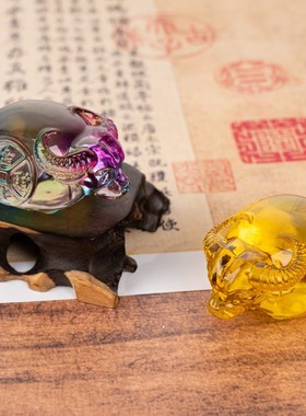 水晶牛摆件琉璃生肖牛玄关饰品牛气冲天招财开业礼品摆件家居桌面