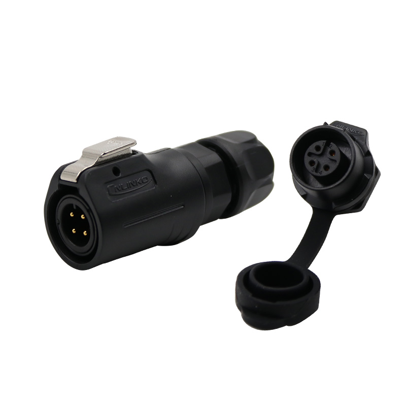 凌科LP12防水连接器航空插头2345678芯全塑胶LED显示屏单孔圆座