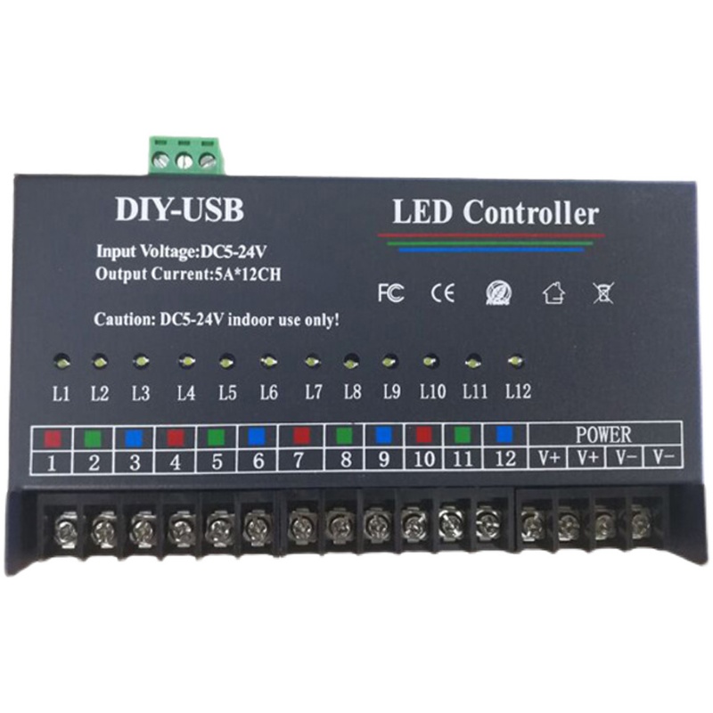 LED单色控制器可程式设计跑马灯控制器5V12V来回跑动广告牌发光字