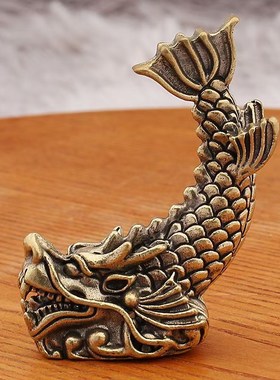 纯黄铜龙之九子鸱尾螭吻鸱吻摆件厨房家居饰品客厅办公室装饰茶宠